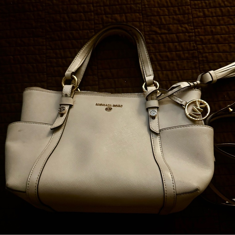 Michael Kors Cream Saffiano Leather Tote Bag